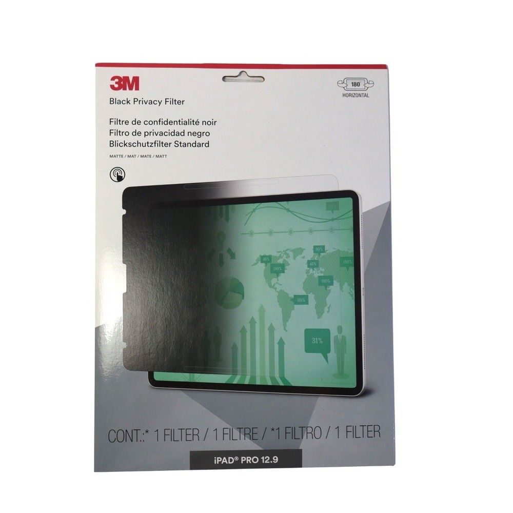 3M Black Privacy Filter for iPad Pro 12.9 Horizontal Matte Anti-Glare